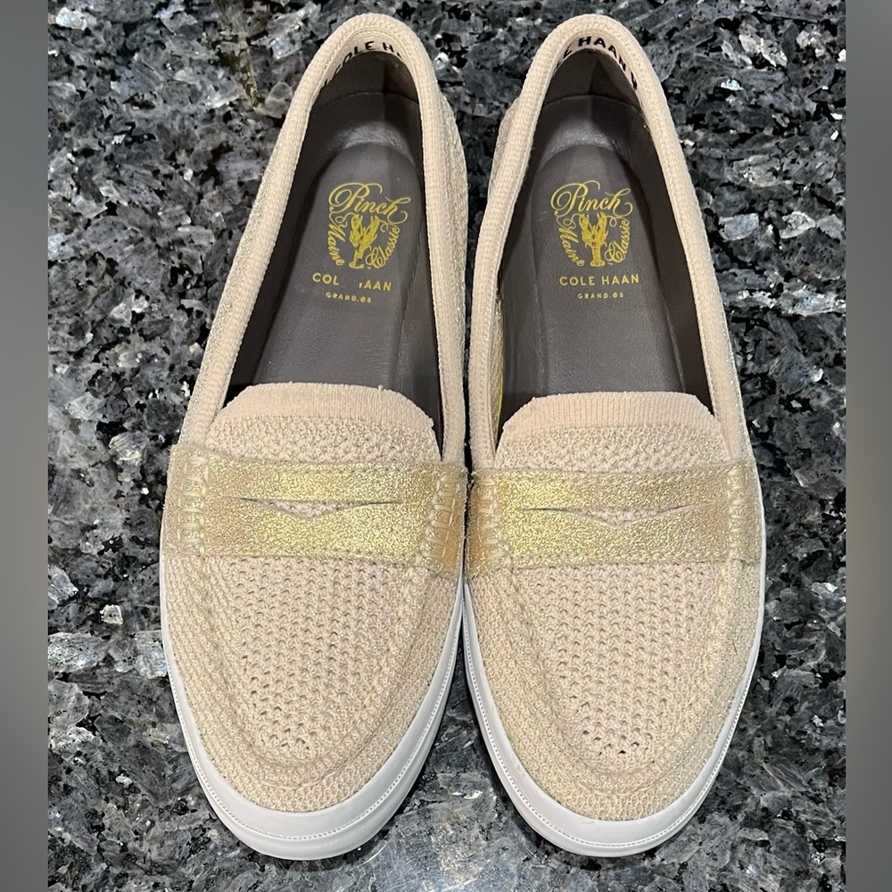 Cole Haan Pinch Women's LX Weekender Light Gold Loafers Size 7